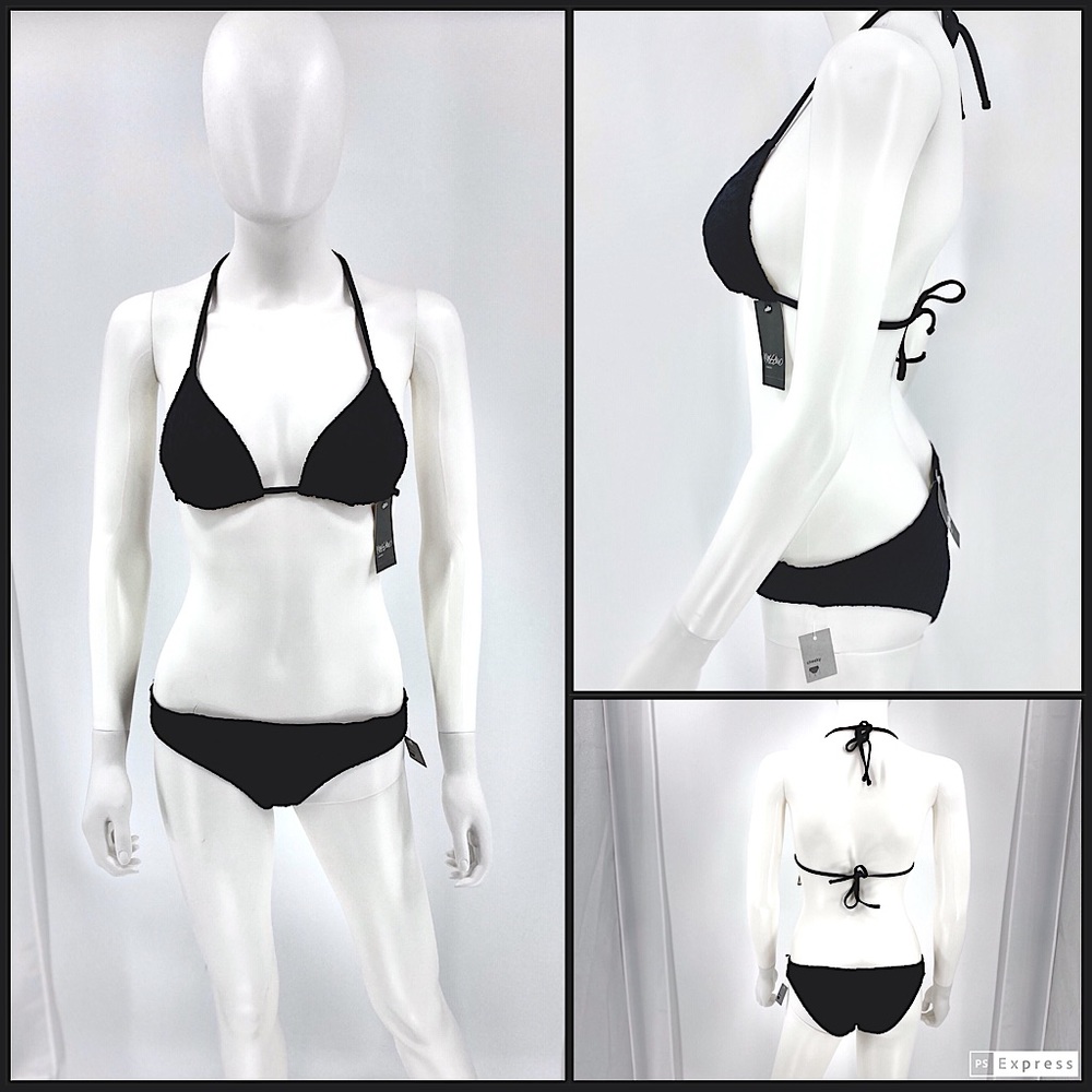 MOSSIMO-Black String Bikini Top & Bottom